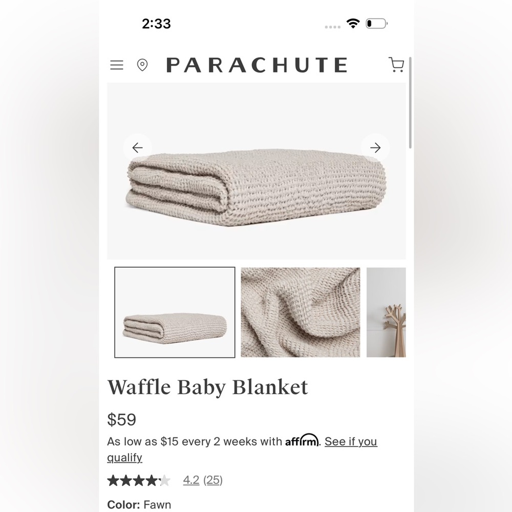 Parachute waffle knit baby blanket